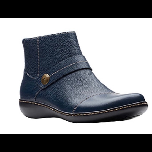 clarks navy blue ankle boots